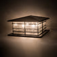 Meyda Lighting Tea House 48" 4-Light Craftsman Brown Outdoor Pier Mount Light With Clear Seeded Shade Glass