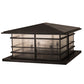 Meyda Lighting Tea House 48" 4-Light Craftsman Brown Outdoor Pier Mount Light With Clear Seeded Shade Glass