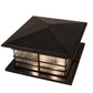 Meyda Lighting Tea House 48" 4-Light Craftsman Brown Outdoor Pier Mount Light With Clear Seeded Shade Glass