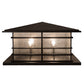 Meyda Lighting Tea House 48" 4-Light Craftsman Brown Outdoor Pier Mount Light With Clear Seeded Shade Glass