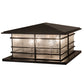 Meyda Lighting Tea House 48" 4-Light Craftsman Brown Outdoor Pier Mount Light With Clear Seeded Shade Glass