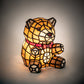 Meyda Lighting Teddy Bear 7" Accent Table Lamp With Amber Shade Glass