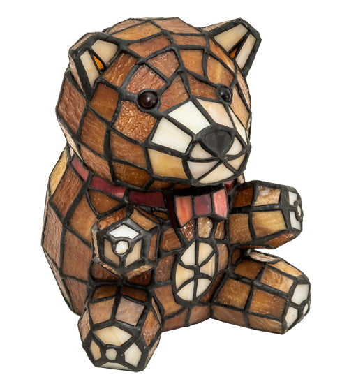 Meyda Lighting Teddy Bear 7" Accent Table Lamp With Amber Shade Glass