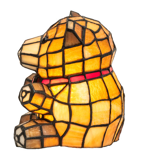Meyda Lighting Teddy Bear 7" Accent Table Lamp With Amber Shade Glass