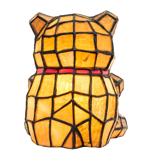 Meyda Lighting Teddy Bear 7" Accent Table Lamp With Amber Shade Glass