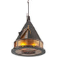 Meyda Lighting Teepee 16" 2-Light Mahogany Bronze Athabasca Pendant Light With Amber Mica Shade Glass