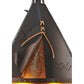 Meyda Lighting Teepee 16" 2-Light Mahogany Bronze Athabasca Pendant Light With Amber Mica Shade Glass