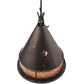 Meyda Lighting Teepee 16" 2-Light Mahogany Bronze Athabasca Pendant Light With Amber Mica Shade Glass