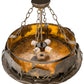 Meyda Lighting Teepee 20" 4-Light Antique Copper Buffalo Pendant Light With Amber Mica Shade Glass
