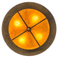 Meyda Lighting Teepee 20" 4-Light Antique Copper Buffalo Pendant Light With Amber Mica Shade Glass