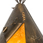 Meyda Lighting Teepee 20" 4-Light Antique Copper Buffalo Pendant Light With Amber Mica Shade Glass