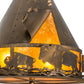 Meyda Lighting Teepee 20" 4-Light Antique Copper Buffalo Pendant Light With Amber Mica Shade Glass