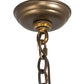 Meyda Lighting Teepee 20" 4-Light Antique Copper Buffalo Pendant Light With Silver Mica Shade Glass