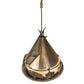 Meyda Lighting Teepee 20" 4-Light Antique Copper Buffalo Pendant Light With Silver Mica Shade Glass