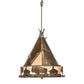 Meyda Lighting Teepee 20" 4-Light Antique Copper Buffalo Pendant Light With Silver Mica Shade Glass