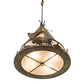 Meyda Lighting Teepee 20" 4-Light Antique Copper Buffalo Pendant Light With Silver Mica Shade Glass