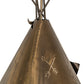 Meyda Lighting Teepee 20" 4-Light Antique Copper Buffalo Pendant Light With Silver Mica Shade Glass