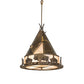 Meyda Lighting Teepee 20" 4-Light Antique Copper Buffalo Pendant Light With Silver Mica Shade Glass