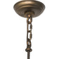 Meyda Lighting Teepee 24" 4-Light Antique Copper Buffalo Pendant Light With Amber Mica Shade Glass