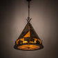 Meyda Lighting Teepee 24" 4-Light Antique Copper Buffalo Pendant Light With Amber Mica Shade Glass