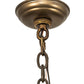 Meyda Lighting Teepee 24" 4-Light Antique Copper Buffalo Pendant Light With Silver Mica Shade Glass