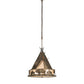 Meyda Lighting Teepee 24" 4-Light Antique Copper Buffalo Pendant Light With Silver Mica Shade Glass