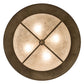 Meyda Lighting Teepee 24" 4-Light Antique Copper Buffalo Pendant Light With Silver Mica Shade Glass