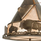 Meyda Lighting Teepee 24" 4-Light Antique Copper Buffalo Pendant Light With Silver Mica Shade Glass