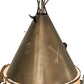 Meyda Lighting Teepee 24" 4-Light Antique Copper Buffalo Pendant Light With Silver Mica Shade Glass