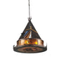 Meyda Lighting Teepee 24" 4-Light Mahogany Bronze Athabasca Pendant Light With Amber Mica Shade Glass