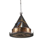Meyda Lighting Teepee 24" 4-Light Mahogany Bronze Athabasca Pendant Light With Amber Mica Shade Glass