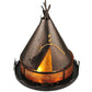 Meyda Lighting Teepee 24" 4-Light Mahogany Bronze Athabasca Pendant Light With Amber Mica Shade Glass