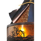 Meyda Lighting Teepee 24" 4-Light Mahogany Bronze Athabasca Pendant Light With Amber Mica Shade Glass