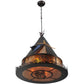 Meyda Lighting Teepee 24" 4-Light Mahogany Bronze Athabasca Pendant Light With Amber Mica Shade Glass