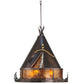 Meyda Lighting Teepee 24" 4-Light Mahogany Bronze Athabasca Pendant Light With Amber Mica Shade Glass