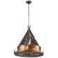 Meyda Lighting Teepee 24" 4-Light Mahogany Bronze Athabasca Pendant Light With Amber Mica Shade Glass