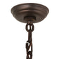 Meyda Lighting Teepee 24" 4-Light Mahogany Bronze Pendant Light With Amber Mica Shade Glass