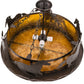 Meyda Lighting Teepee 24" 4-Light Mahogany Bronze Pendant Light With Amber Mica Shade Glass