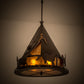 Meyda Lighting Teepee 24" 4-Light Mahogany Bronze Pendant Light With Amber Mica Shade Glass