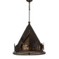 Meyda Lighting Teepee 24" 4-Light Mahogany Bronze Pendant Light With Amber Mica Shade Glass