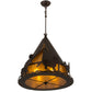 Meyda Lighting Teepee 24" 4-Light Mahogany Bronze Pendant Light With Amber Mica Shade Glass