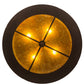Meyda Lighting Teepee 24" 4-Light Mahogany Bronze Pendant Light With Amber Mica Shade Glass