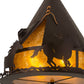 Meyda Lighting Teepee 24" 4-Light Mahogany Bronze Pendant Light With Amber Mica Shade Glass