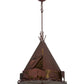 Meyda Lighting Teepee 24" 4-Light Rust Buffalo Pendant Light With Amber Mica Shade Glass
