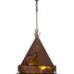 Meyda Lighting Teepee 24" 4-Light Rust Buffalo Pendant Light With Amber Mica Shade Glass