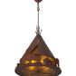 Meyda Lighting Teepee 24" 4-Light Rust Buffalo Pendant Light With Amber Mica Shade Glass
