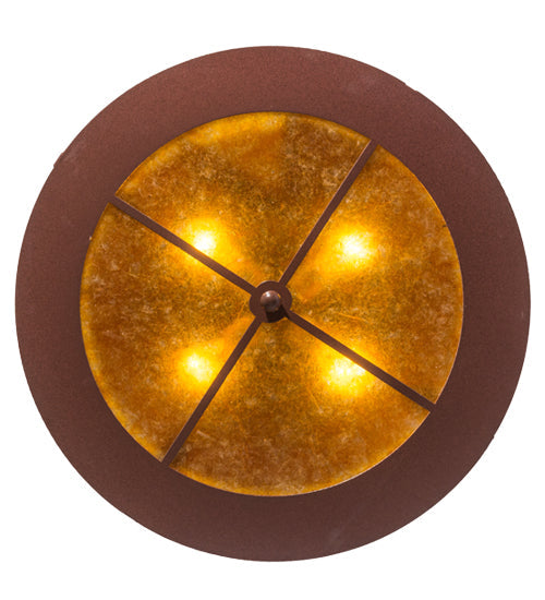 Meyda Lighting Teepee 24" 4-Light Rust Buffalo Pendant Light With Amber Mica Shade Glass
