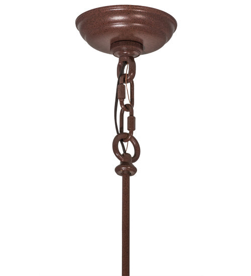 Meyda Lighting Teepee 24" 4-Light Rust Buffalo Pendant Light With Amber Mica Shade Glass