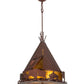 Meyda Lighting Teepee 24" 4-Light Rust Buffalo Pendant Light With Amber Mica Shade Glass