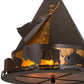 Meyda Lighting Teepee 24" 4-Light Timeless Bronze Buffalo Pendant Light With Amber Mica Shade Glass